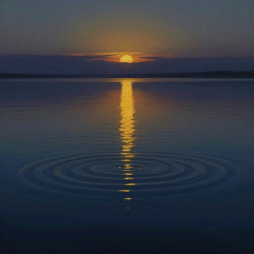 The gradual calming of a tumultuous scene, symbolizing the necessary reduction of emotional intensity.