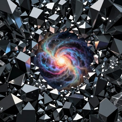 A perfectly ordered crystalline structure fractured by a single, glowing anomaly.