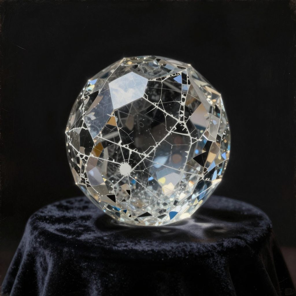 A perfect, crystalline sculpture symbolizing vulnerable beauty.