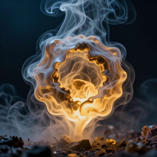 A crystalline structure undergoing intense, purifying thermal ablation.