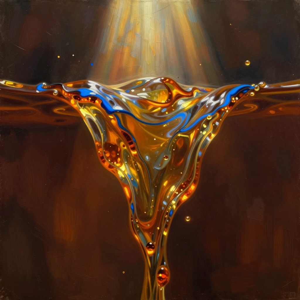 Suspended flow representing emotional blockage