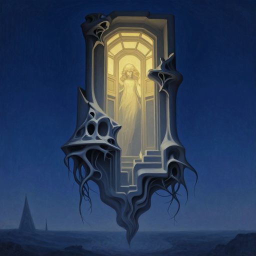 A solitary, ethereal structure symbolizing the psyche.