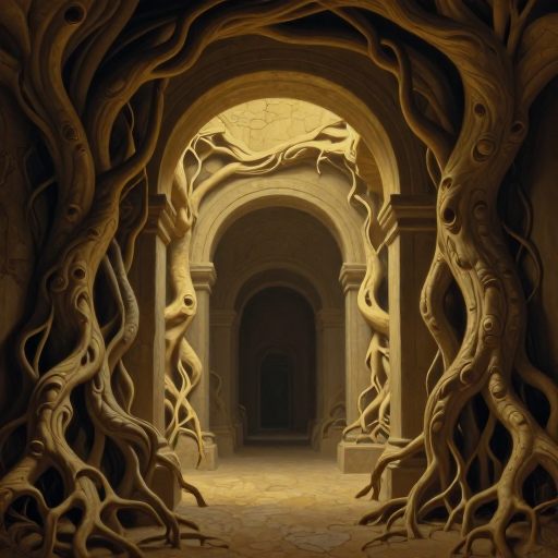 A solitary, moss-covered archway leading into a quiet, sustained sanctuary.