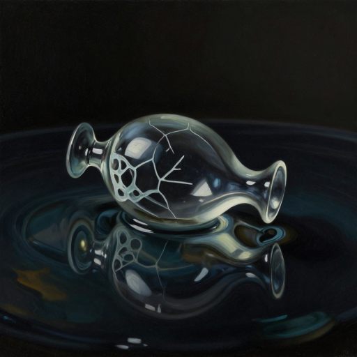 A delicate, crystalline structure suspended in dark water, symbolizing a life undergoing necessary termination.