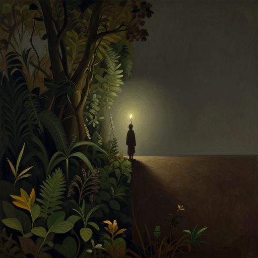 A solitary figure at a precipice, symbolizing a necessary, irreversible decision.
