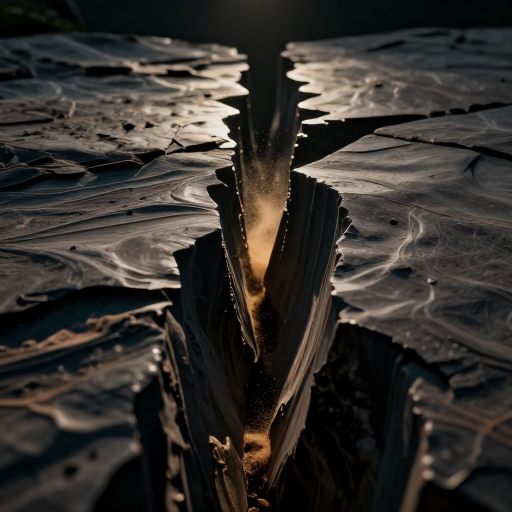Grinding stone surfaces undergoing transformative erosion.