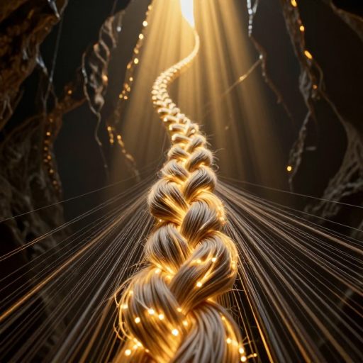 Tightly bound fibers at a critical juncture.