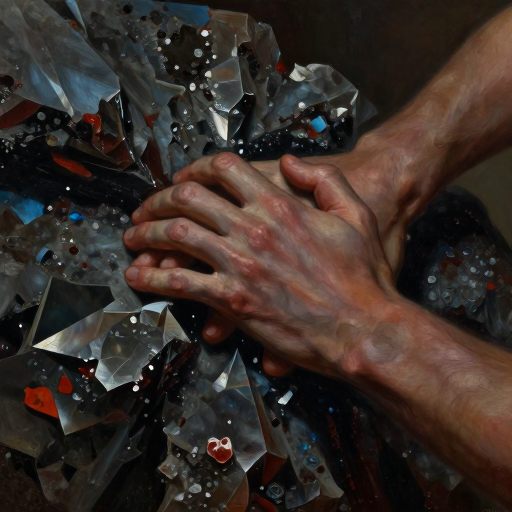 Two forms grinding against a resistant surface, symbolizing necessary friction and change.