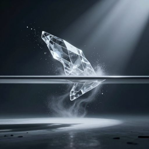 A solitary, kinetic sculpture of movement abruptly halted against an infinite, polished void.