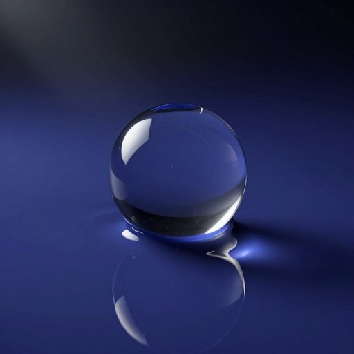 A glass sphere slowly absorbing a deep indigo liquid, symbolizing the intake of experience.