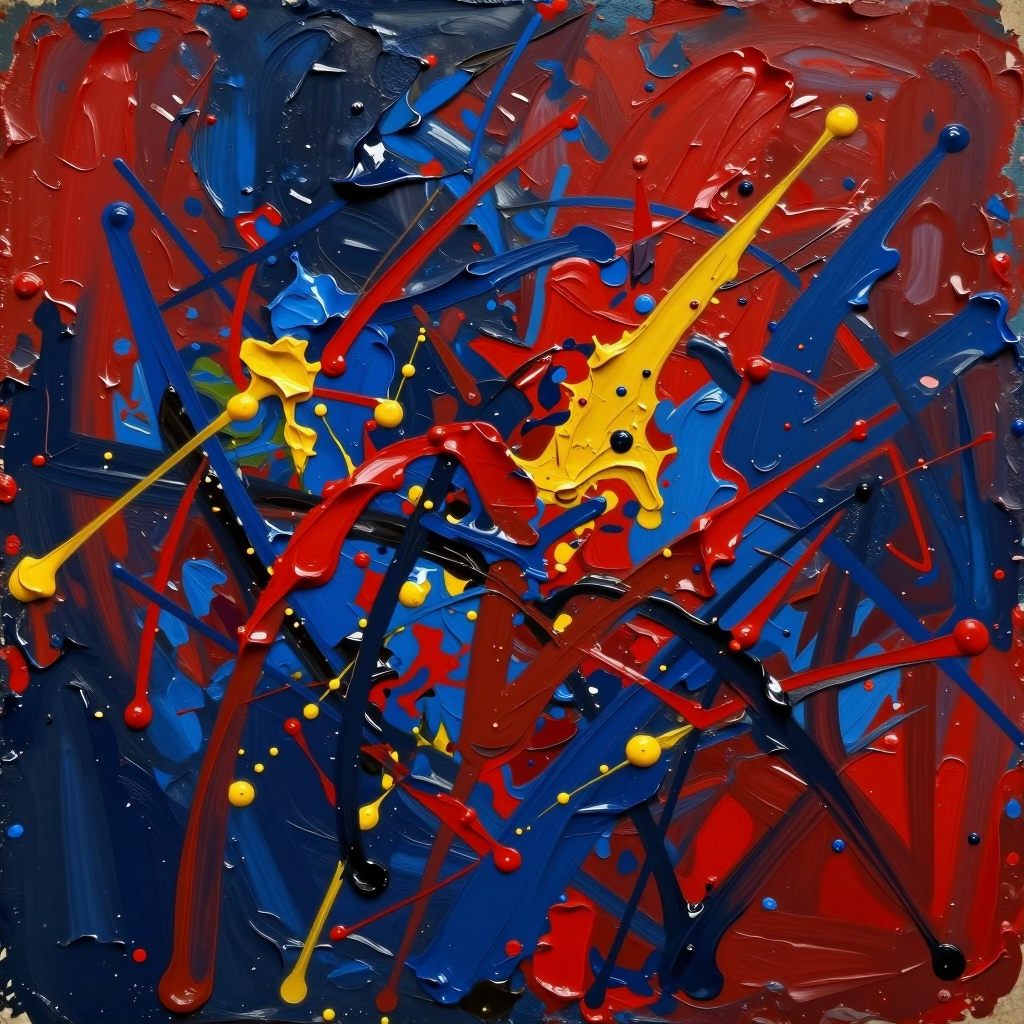 Swirling vortex of thick, aggressive paint on raw canvas.