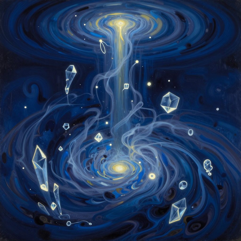 A swirling vortex of crystalline thought.