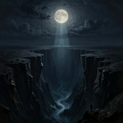 Gazing into a vast, luminous chasm.