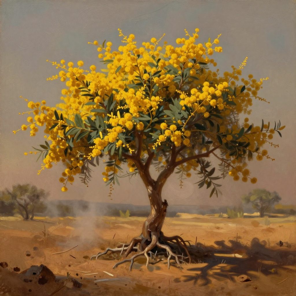 A solitary Acacia xanthophloea, symbolizing enduring subconscious routines.