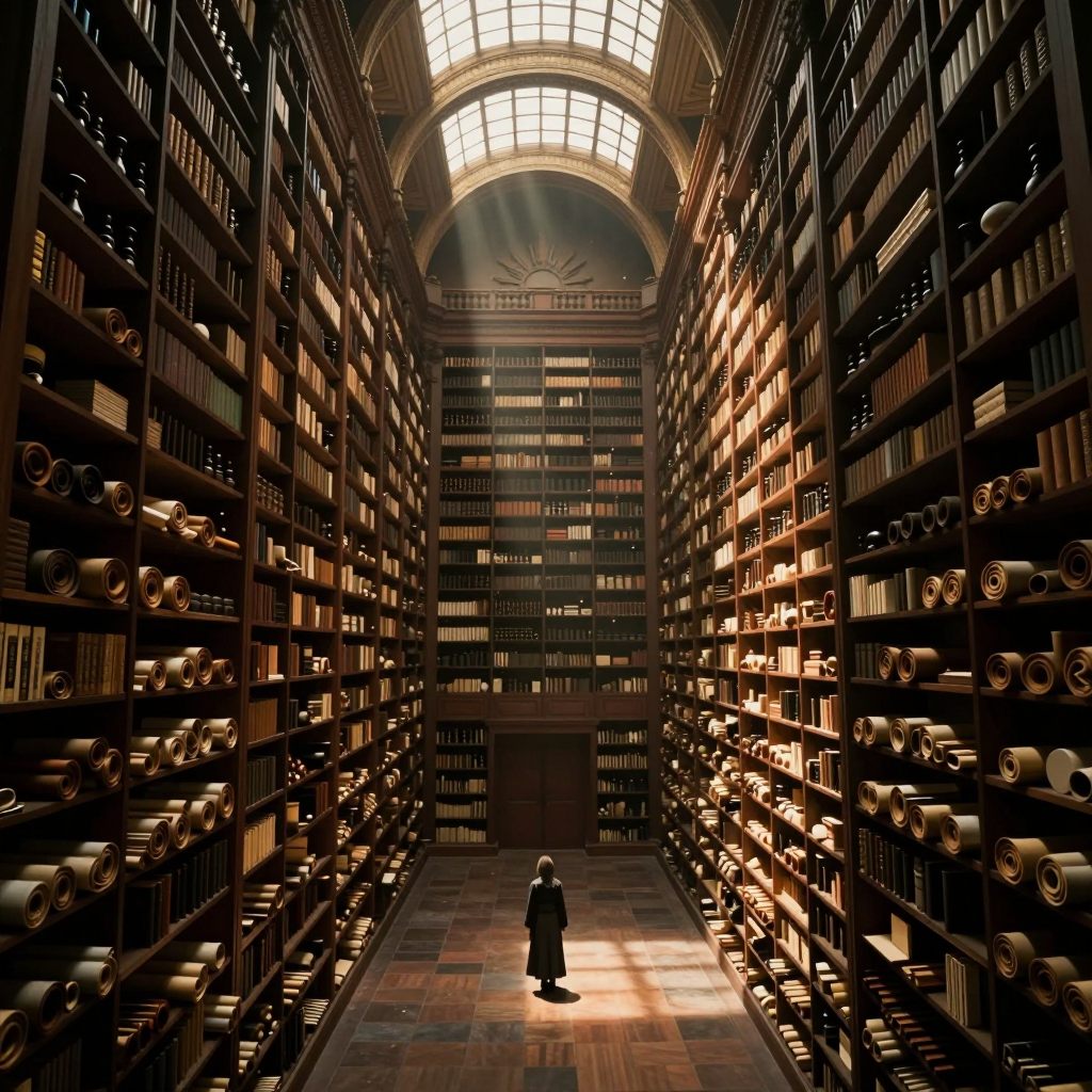 A colossal, silent hall of categorized knowledge.