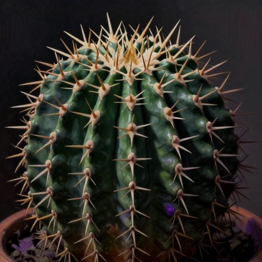 Close-up of sharp, protected growth.