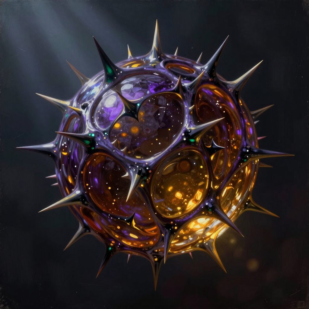 A crystalline, thorny structure representing boundaries.