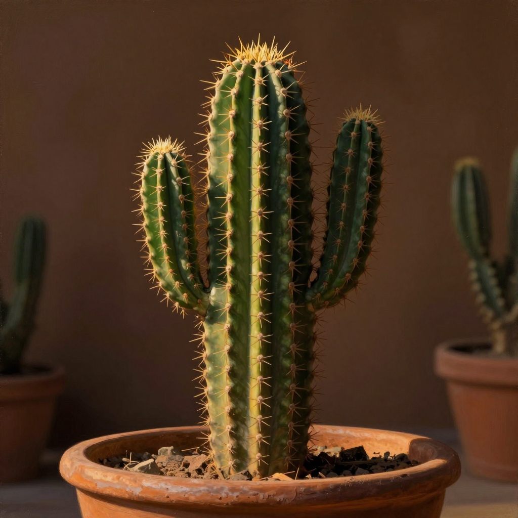 A solitary, geometrically perfect cactus symbolizing enduring boundaries.