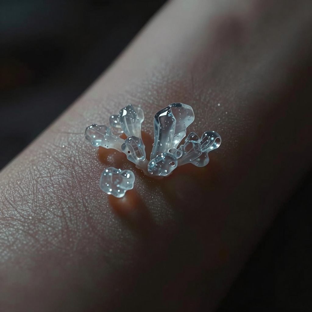 Subtle, persistent growth on skin.