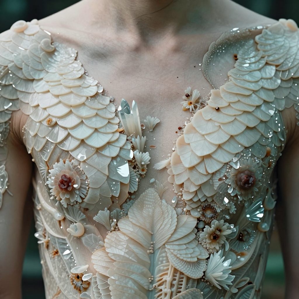 A visceral representation of accumulated stress on the skin.