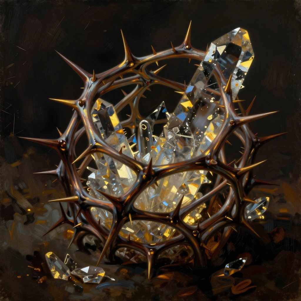 A delicate, thorny crown formation symbolizing painful defense mechanisms.