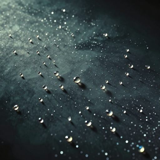 Microscopic motes clinging to a sleeping form, symbolizing accumulated anxiety.