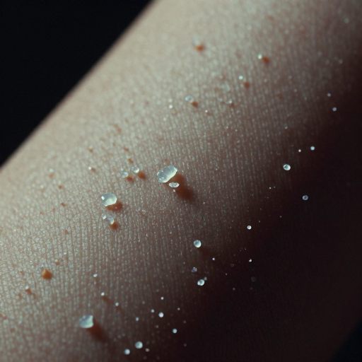 Microscopic forms clinging to skin, symbolizing boundary invasion and persistent subconscious stressors.