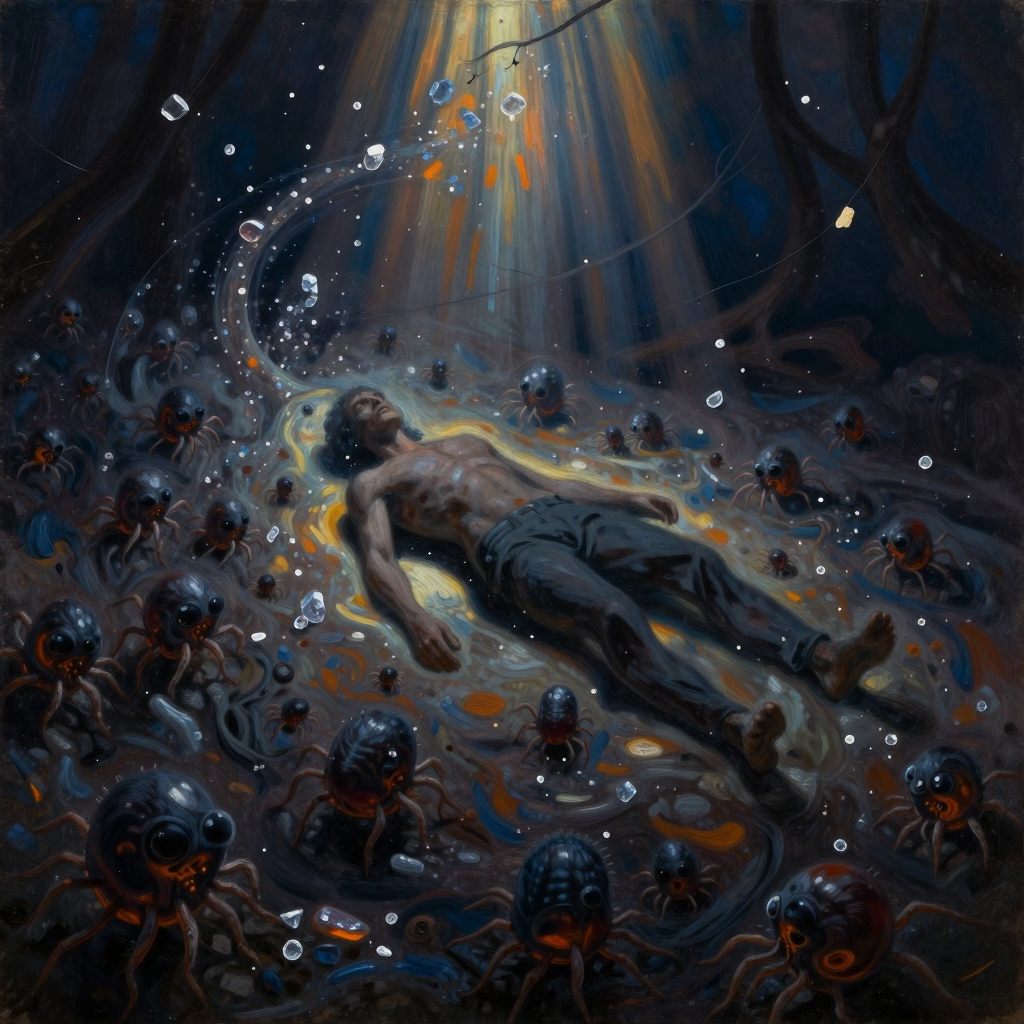 Surreal depiction of microscopic invasion.