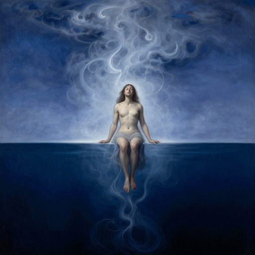 A figure suspended in a threshold of fluidity.