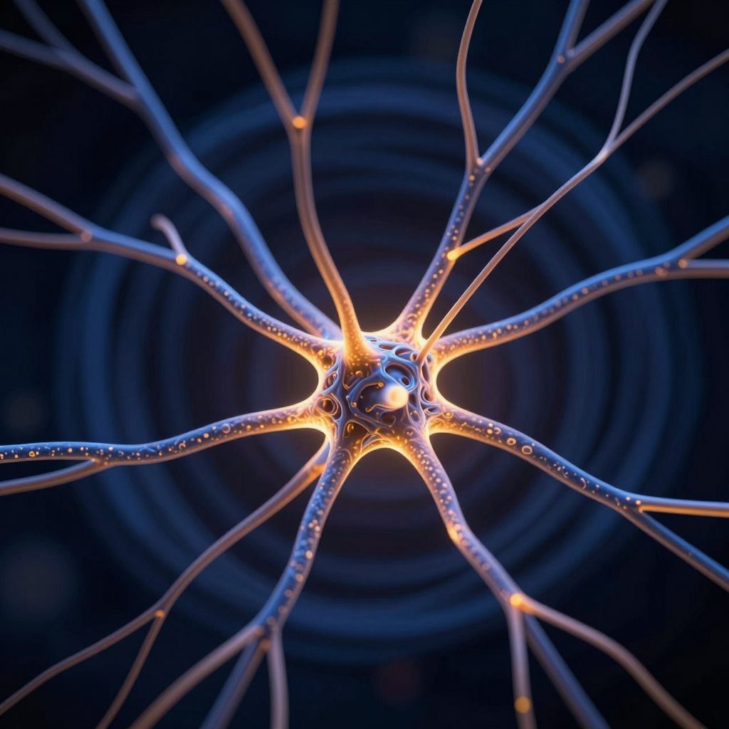 A delicate, bioluminescent neural network under pressure.