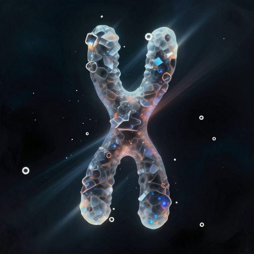 Fragmented cellular structures adrift in a cosmic void.