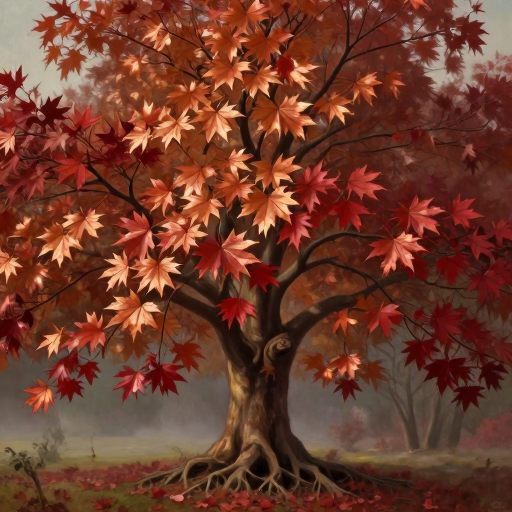 A solitary Acer japonicum in quiet transition.