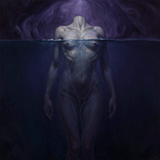 A figure suspended in a deep, sorrowful threshold.