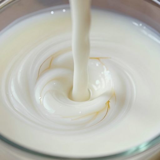 Viscous white liquid symbolizing internal harmony