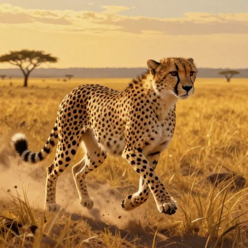 A cheetah in motion, symbolizing intense focus and pursuit.