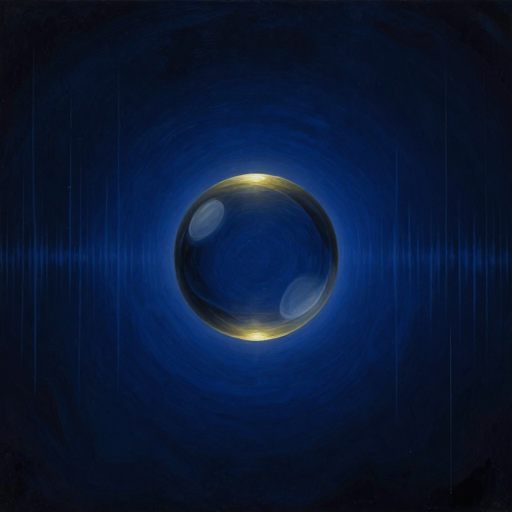 A solitary, vibrating sphere against a vast, silent expanse.