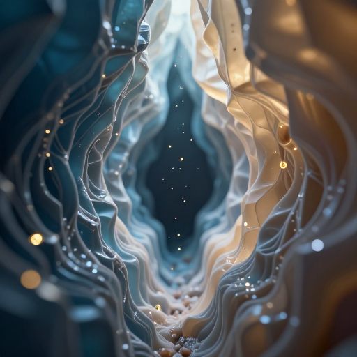 A fragile, bioluminescent passage filtering sound.