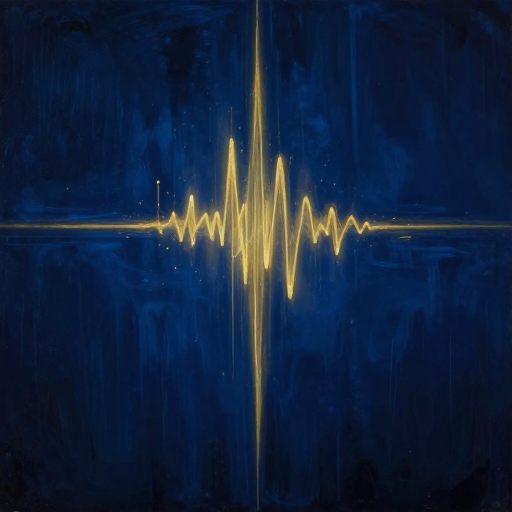Vibrations struggling through dense silence.