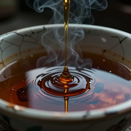 Viscous amber liquid symbolizing corrosive emotional residue.