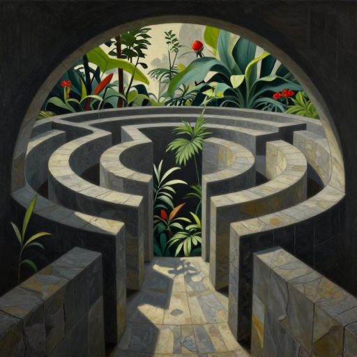 A solitary figure stands at the edge of a complex, geometric threshold, symbolizing the boundaries of commitments.