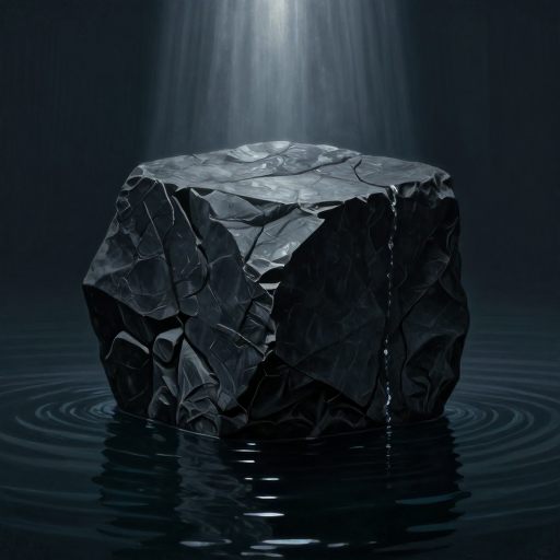 Massive, worn monolith under pressure.