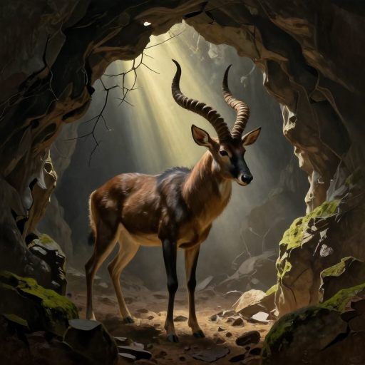 A solitary Bosbok navigating a rugged, misty threshold.
