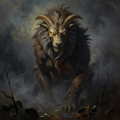 Primal instinct manifesting in a rugged landscape.