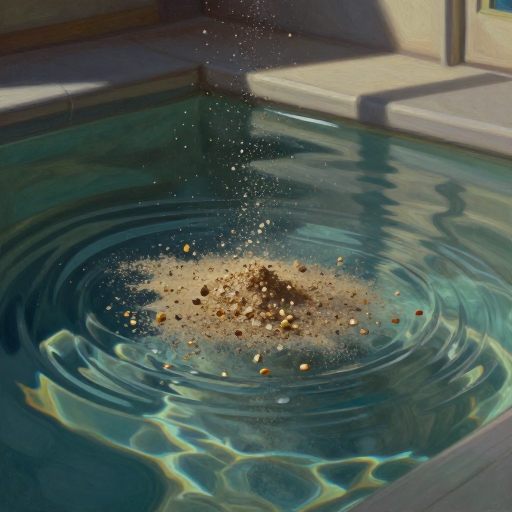 A deluge of tiny, granular objects pressing against a glass surface.