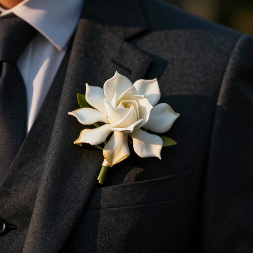 A solitary, perfect boutonnière symbolizing conscious presentation and readiness.