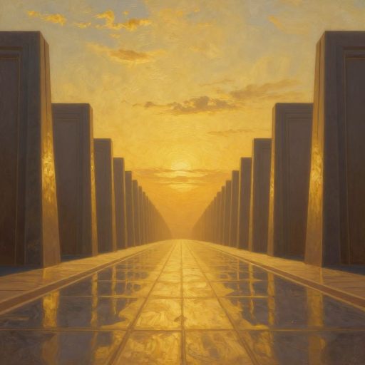 A vast, luminous avenue stretching into the horizon, symbolizing a visible life path.