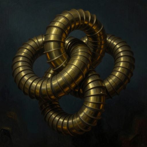 Tightly coiled brass mechanism representing inescapable pressure.